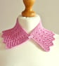 Pink cotton collar - Ladies cotton gift - One-of-a-kind neck accessory - Image 2