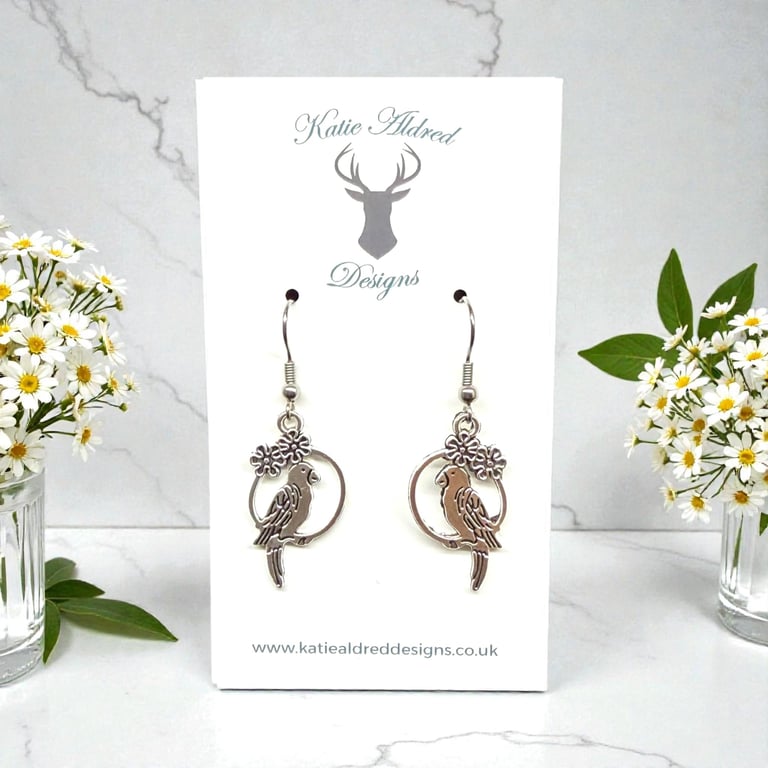 Charm Earrings - Parrot in Hoop