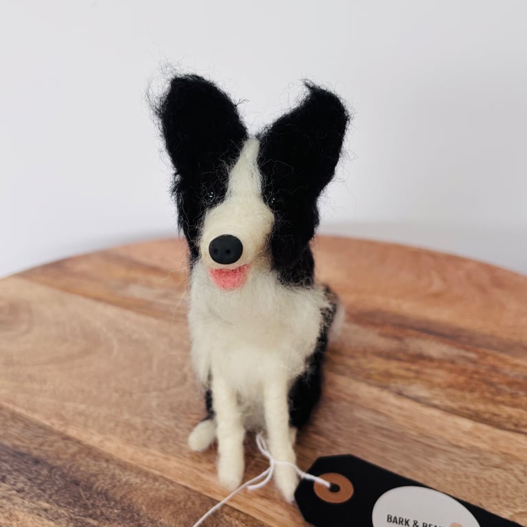 Needle felt wool Border Collie, Sheep dog. Collectible