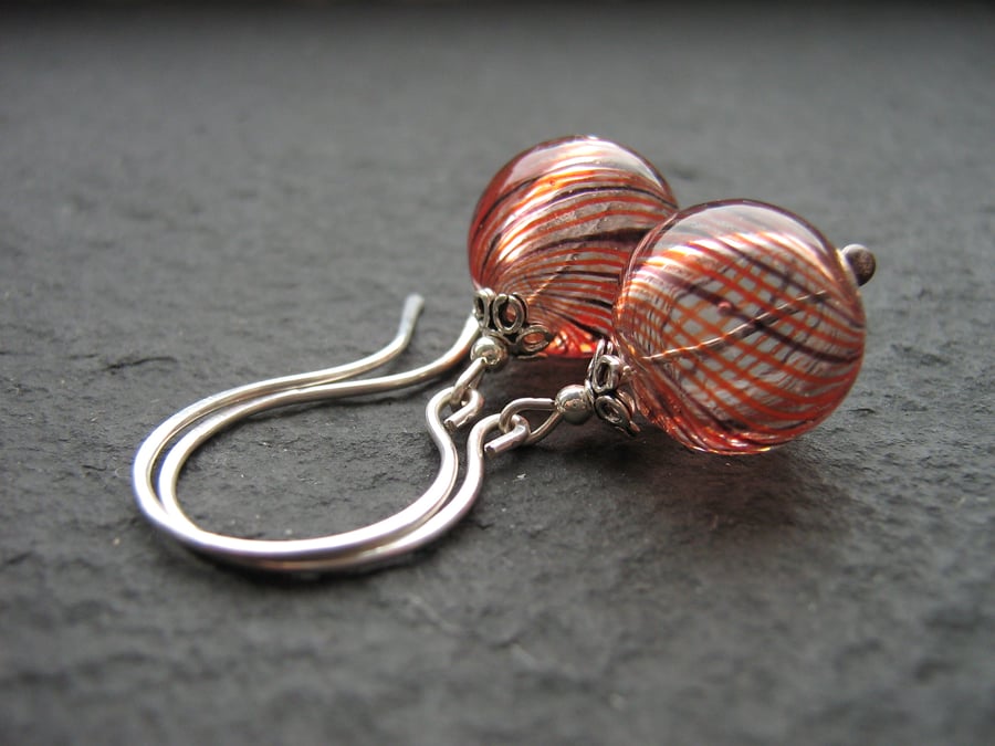 Bubble Glass Earrings - Orange
