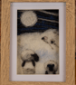 Framed Wool Art - Sheep Under Moonlight