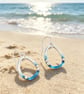 Enamel Earrings, pebble earrings, enamel jewellery, sea themed earrings, enamel, - Image 6