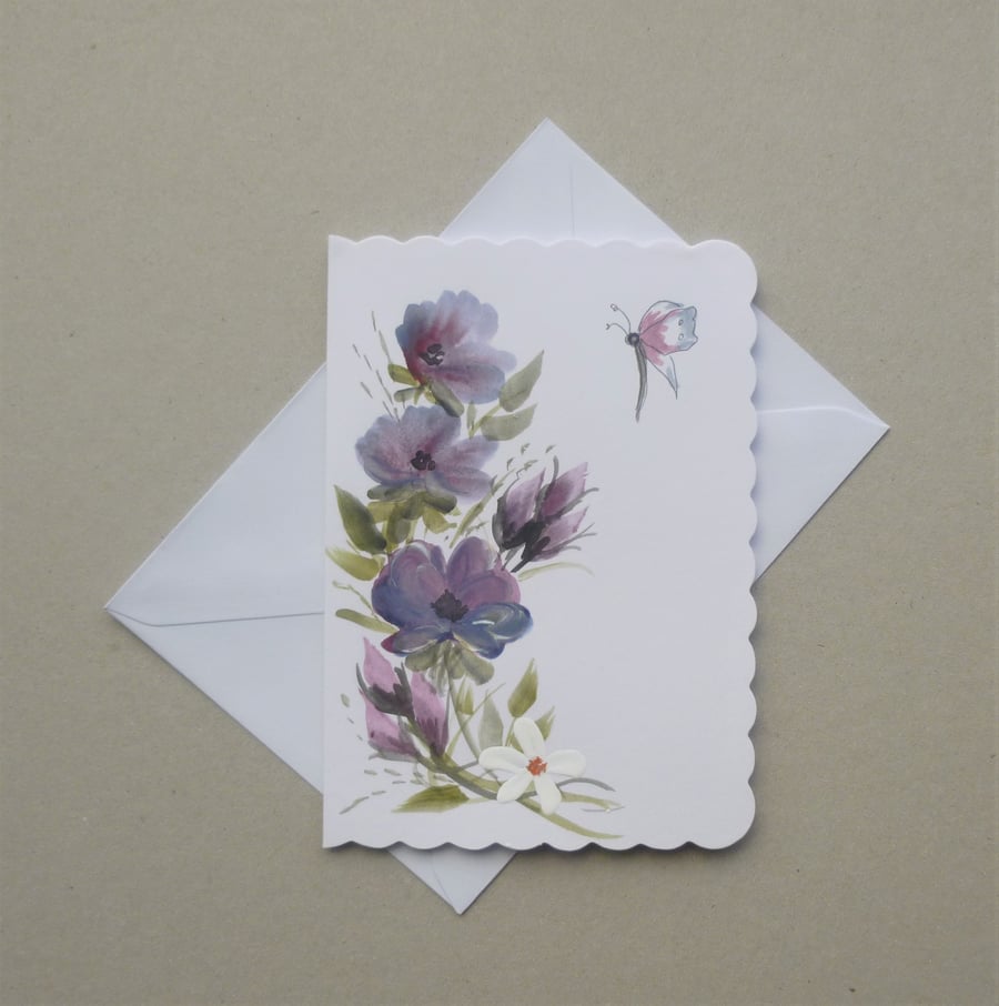hand painted all occasion blank greetingscard( ref F 713 A6 )