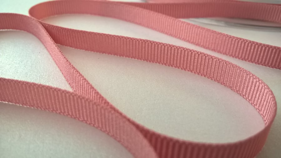 Dusky pink crossgrain grosgrain ribbon, 6mm wide