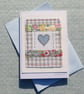 Hand-stitched little heart card with with Liberty prints - so pretty!