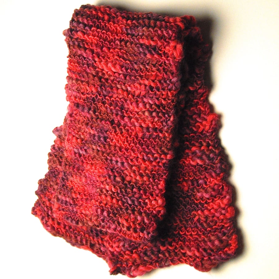 Hand Knitted Wool Rich Scarf - UK Free Post