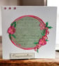 Hand Painted Floral Congratulations Card. Floral Wreath Congratulations Card