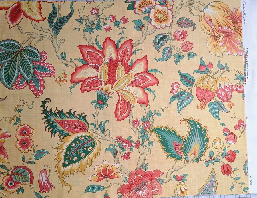 Vintage Sanderson Fabric remnant - Brockton curtain print 
