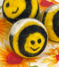Bumble bee design Tumble dryer balls made from waste and felted wool.  - Image 4