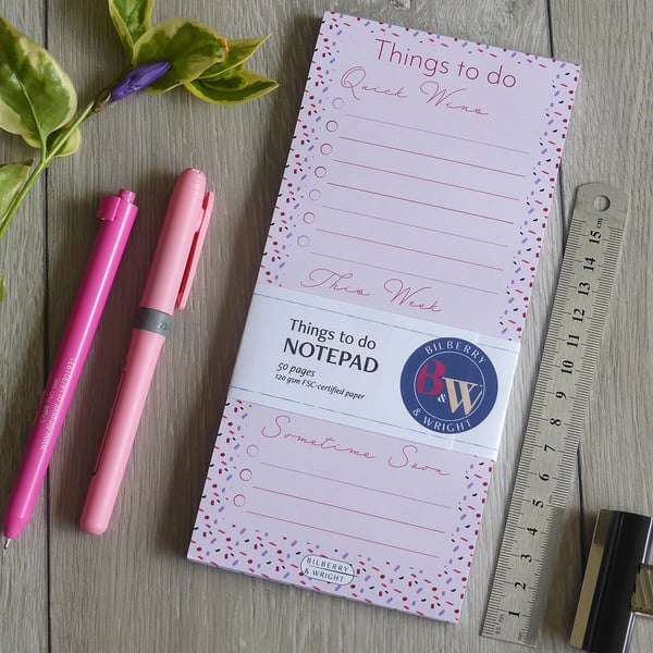 Pink To Do List Notepad – Things To Do Pad with Tear-Off Pages