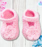 Crochet baby set, layette. Pink baby coat, cardigan, hat and shoes 0-3 mths. - Image 6