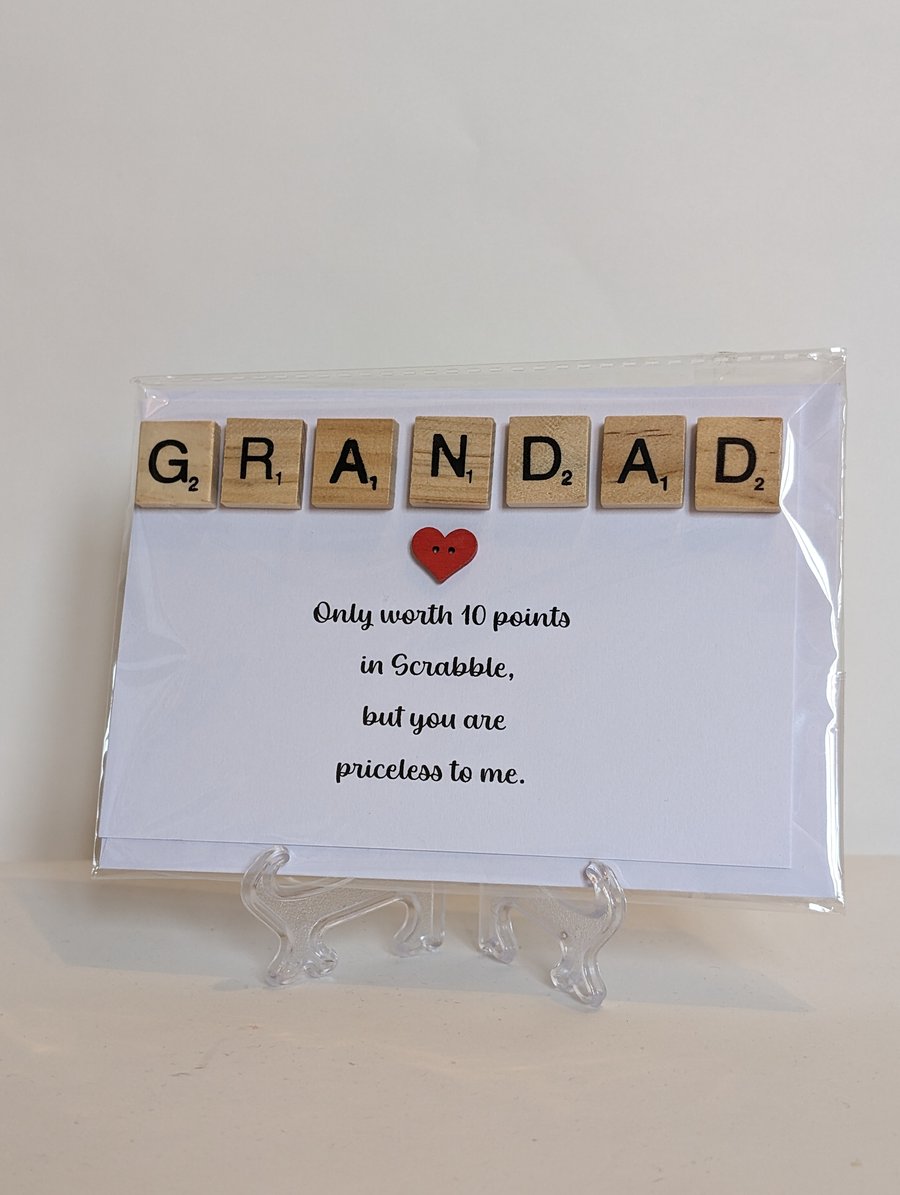 Grandad only worth 10 points in Scrabble greetings card