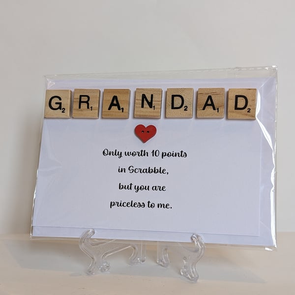 Grandad only worth 10 points in Scrabble greetings card