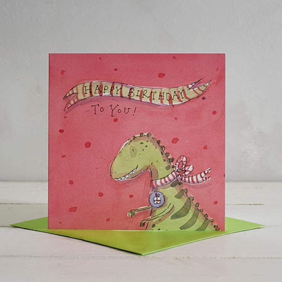 Happy Birthday T-Rex Greetings Card