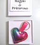 Leather Heart Shaped Keyring or Bag Charm.Metallic Rainbow Multicoloured Leather - Image 5