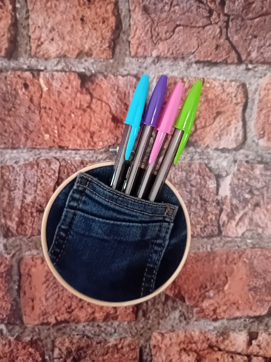 Handmade Denim Pocket Wall Hanging - Small