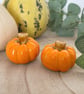 Set of two Orange Ceramic Pumpkins