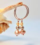 Freshwater Pearl & Rose Vermeil Hoop Earrings, June Birthday, Bridesmaid Gifts - Image 4