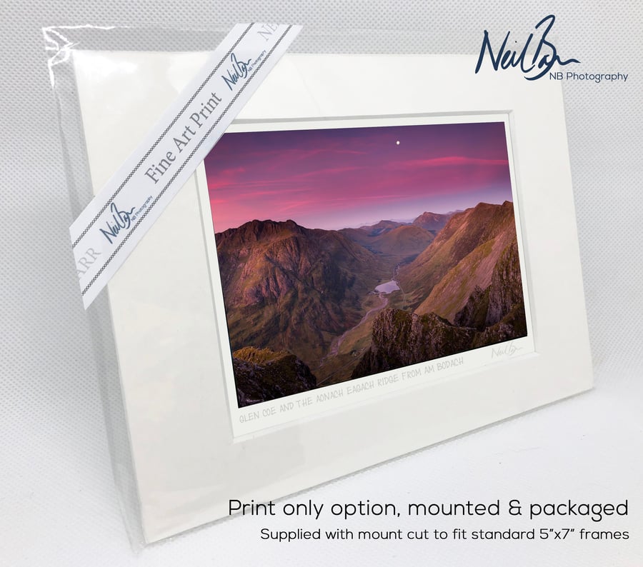 Glen Coe Aonach Eagach Highlands Scotland - A6 (7" x 5") Unframed Print