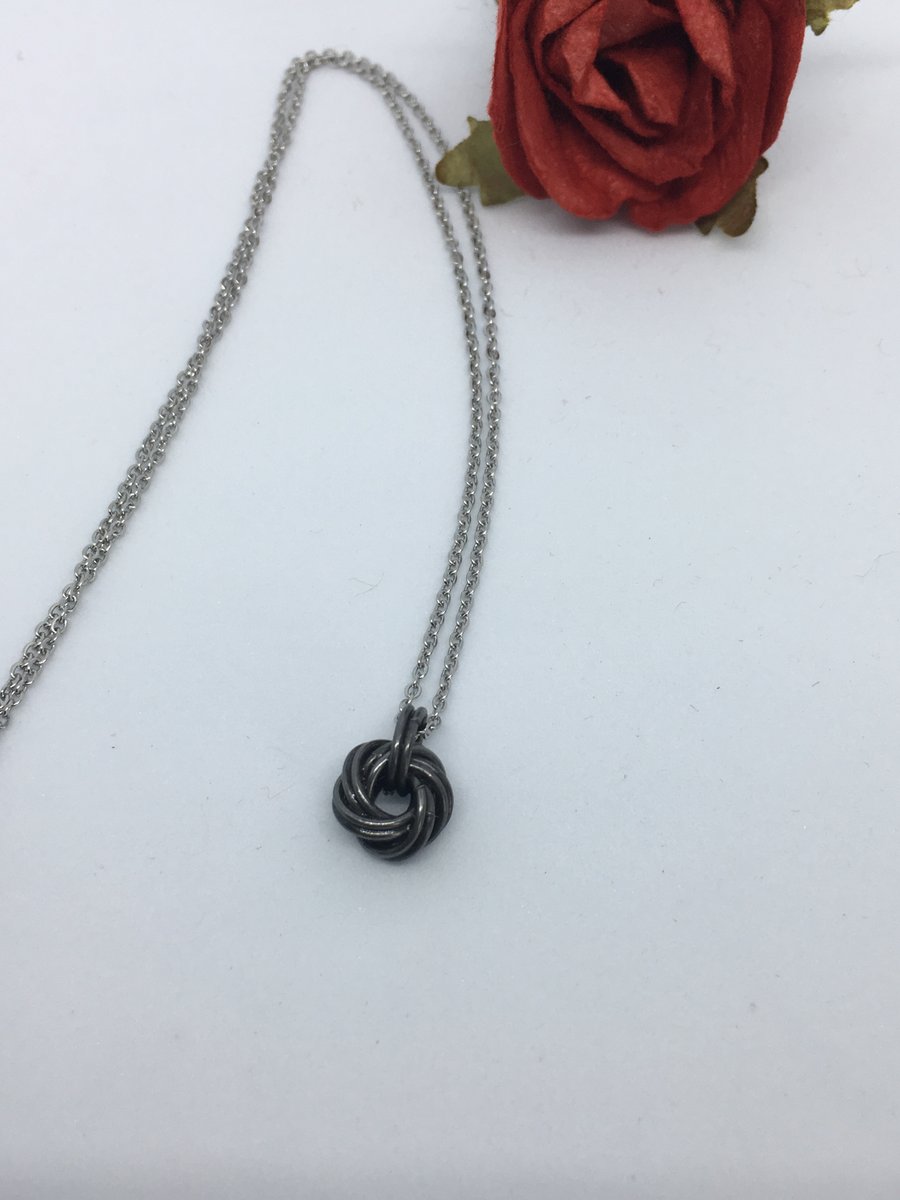 Iron Infinity Love Knot Necklace 6th Anniversary Gift Idea for Her.