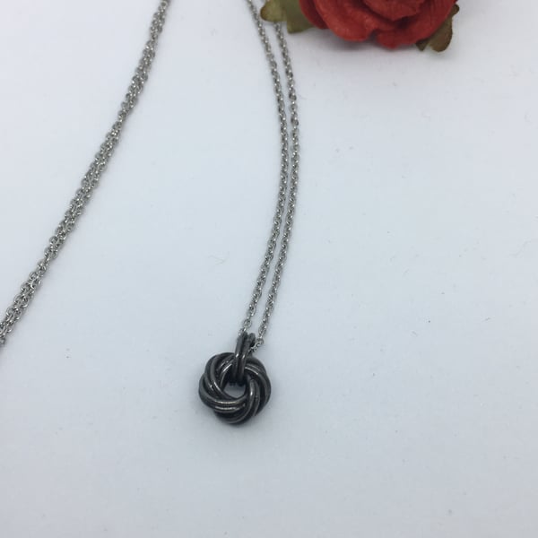 Iron Infinity Love Knot Necklace 6th Anniversary Gift Idea for Her.