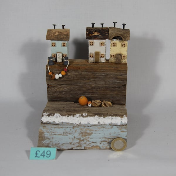 Handmade Original Driftwood House Sculpture