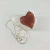 Silver & Pink Glass Heart Necklace