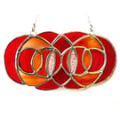 Abstract Autumn Eyes Suncatcher Stained Glass British Handmade 