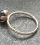 Peacock pearl and silver ring, dainty pearl ring, pearl solitaire ring - Image 4