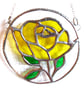 Rose Ring Suncatcher Stained Glass Yellow Handmade Gift Flower - Image 2