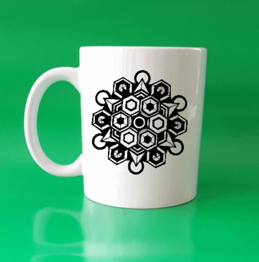 Mandala Coffee Mug, Personalised ceramic mugs, birthday gifts for women, for men