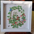 Original Water Colour And Decoupage Picture Framed Free P&P