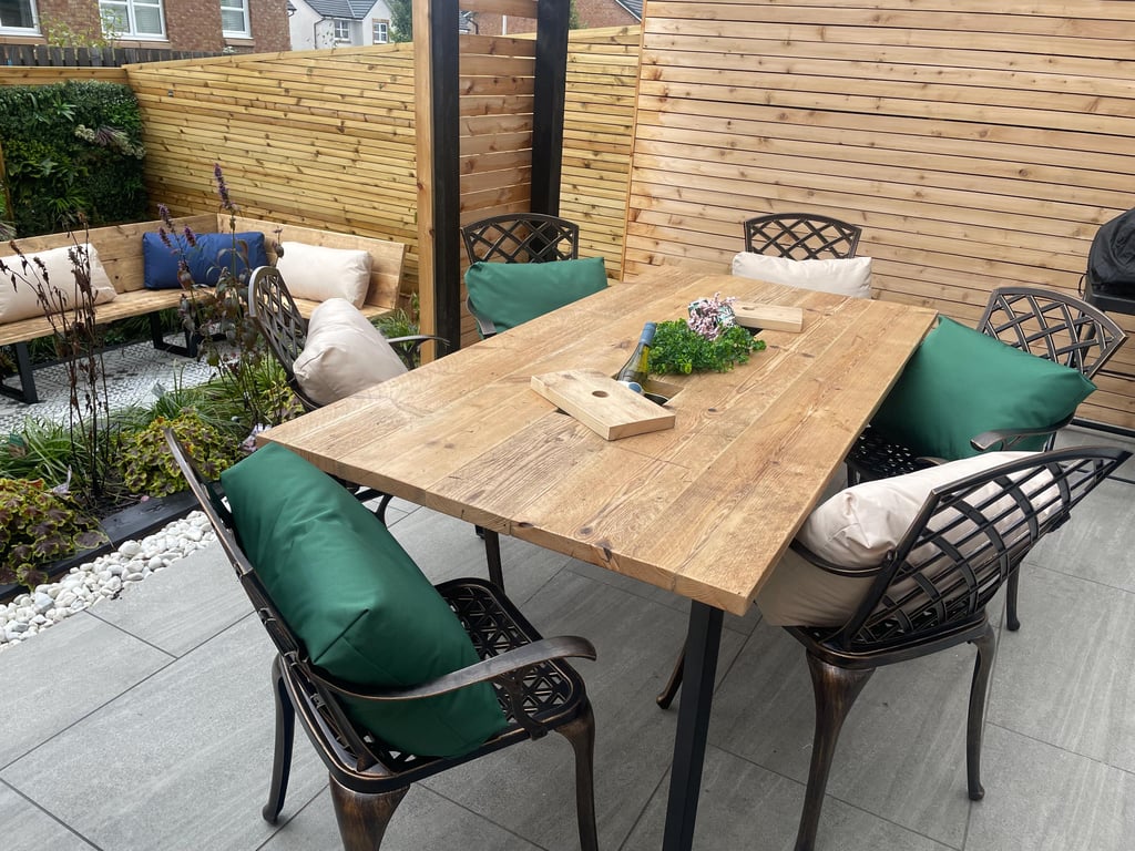 Ice Bucket Table Reclaimed Patio Table Scaffold Boards THE MELFI