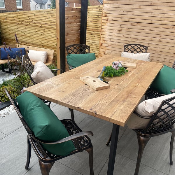 Ice Bucket Table Reclaimed Patio Table Scaffold Boards THE MELFI