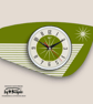 Mid Century Modern Royalexe Laminate Clock By Royale - Radio Grill in Avocado