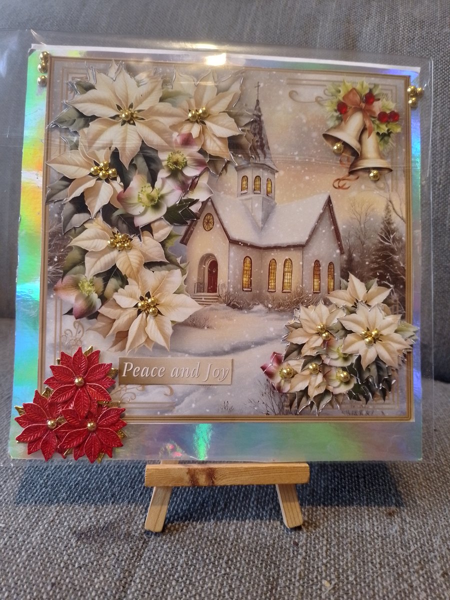 Snowy Church Christmas handmade card