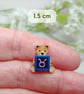 Taurus Bear Pin, Handmade Tiny Star Sign Wooden Teddy Badge - Image 5