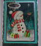 Christmas Card Snowman and Robin With Love and Presents - Image 1