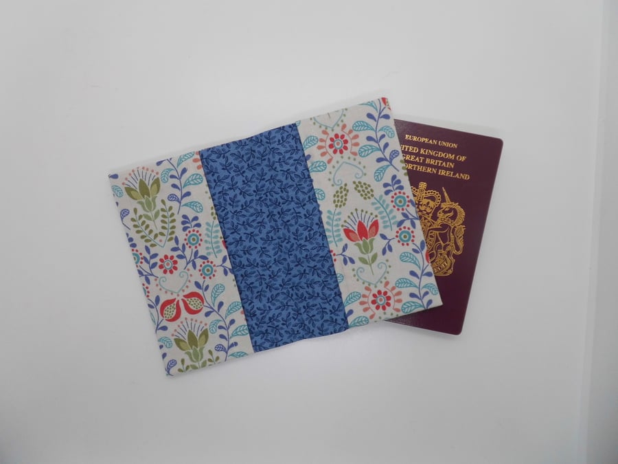 SOLD Passport cover in modern floral print