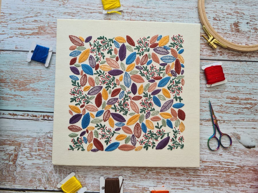 Changing Leaves Hand Embroidery PDF Pattern