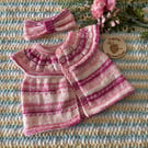 Summer Baby Cardigan & Headband 3-6 Months 