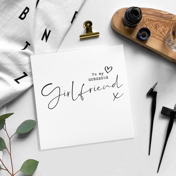 GIRLFRIEND birthday card - blank card