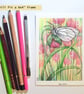 Black-veined white butterfly original postcard size drawing, artwork - Image 3