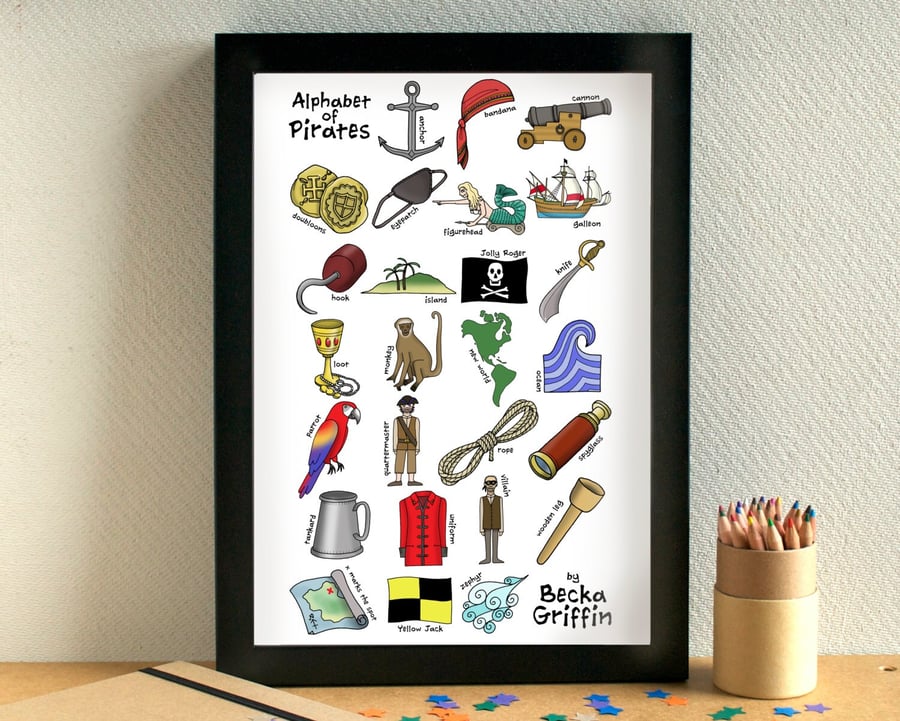Pirate Alphabet Art Print