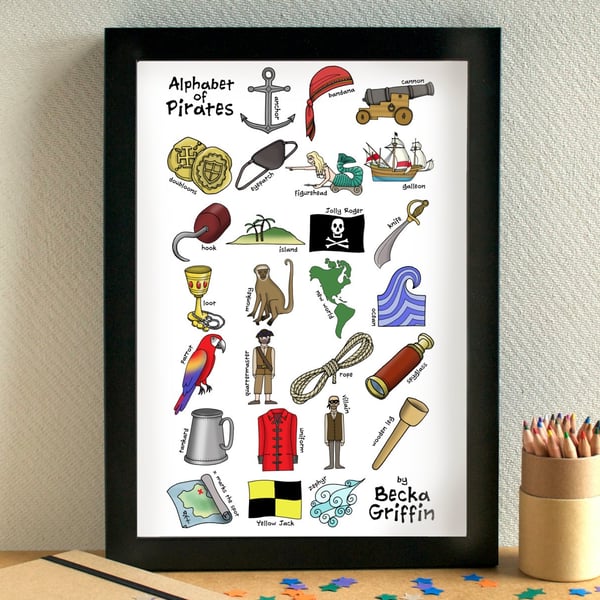 Pirate Alphabet Art Print