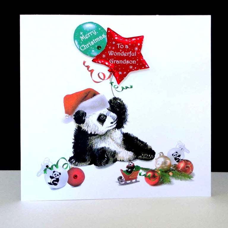 Panda Merry Christmas Grandson