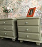 2x Upcycled Sage Green Bedside Cabinets - Image 4