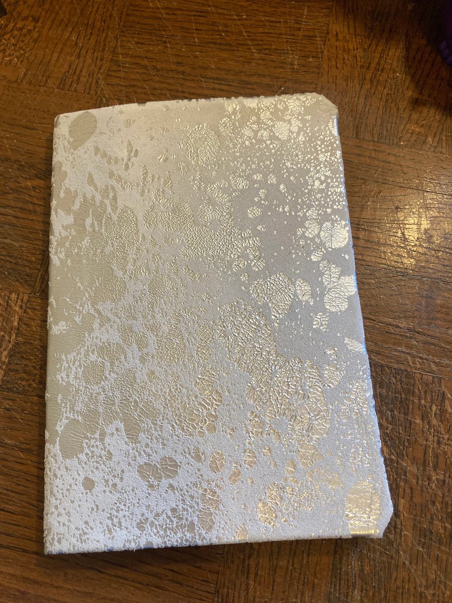 A5: Shiny Metallic Silver White colour soft leatherbound graph lined notebook 