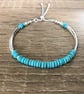 Sterling Silver Turquoise Noodle Bracelet - Image 6