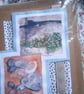 watercolour print greeting card handmade- no 10 pebbles  - Image 3